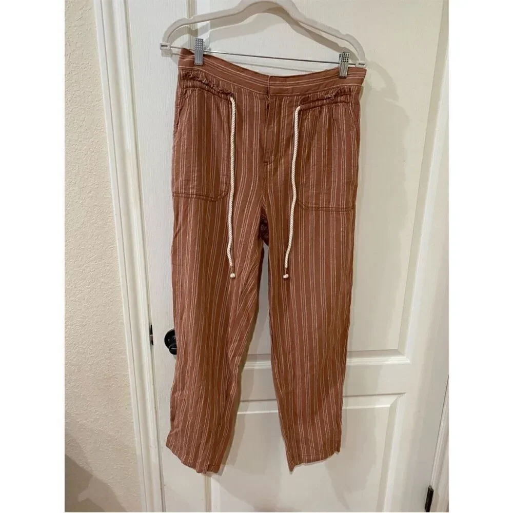 Anthropologie striped high waisted relaxed fit pants size small